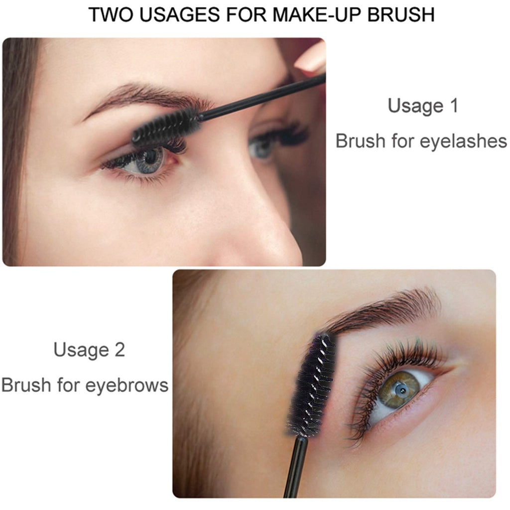 100 Pcs Disposable Eyelash Mascara Brushes for Eye Lashes Extension (Black)