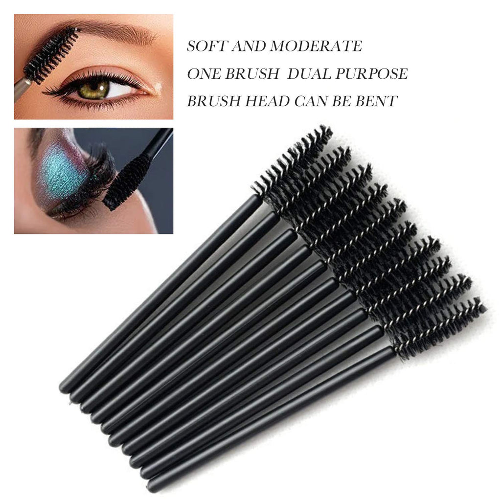 100 Pcs Disposable Eyelash Mascara Brushes for Eye Lashes Extension (Black)