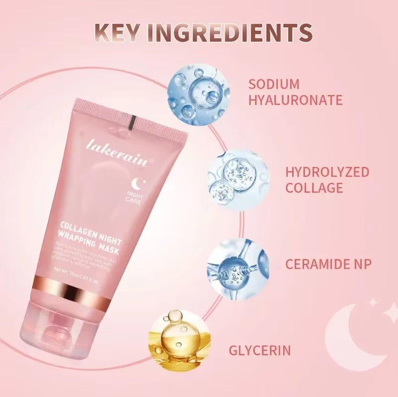 Night Collagen Wrapper Mask Rejuvenation Moisturizing Brightening Korean Face Mask Skin Elasticity Facial Mask 
