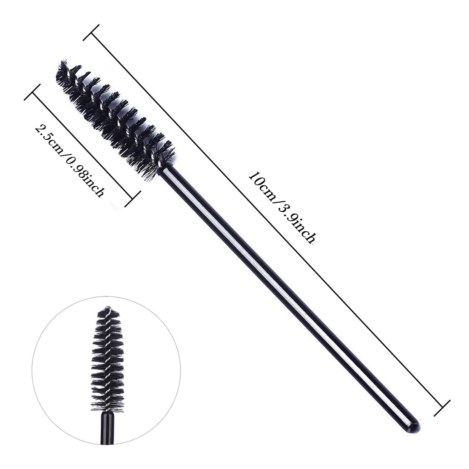 100 Pcs Disposable Eyelash Mascara Brushes for Eye Lashes Extension (Black)
