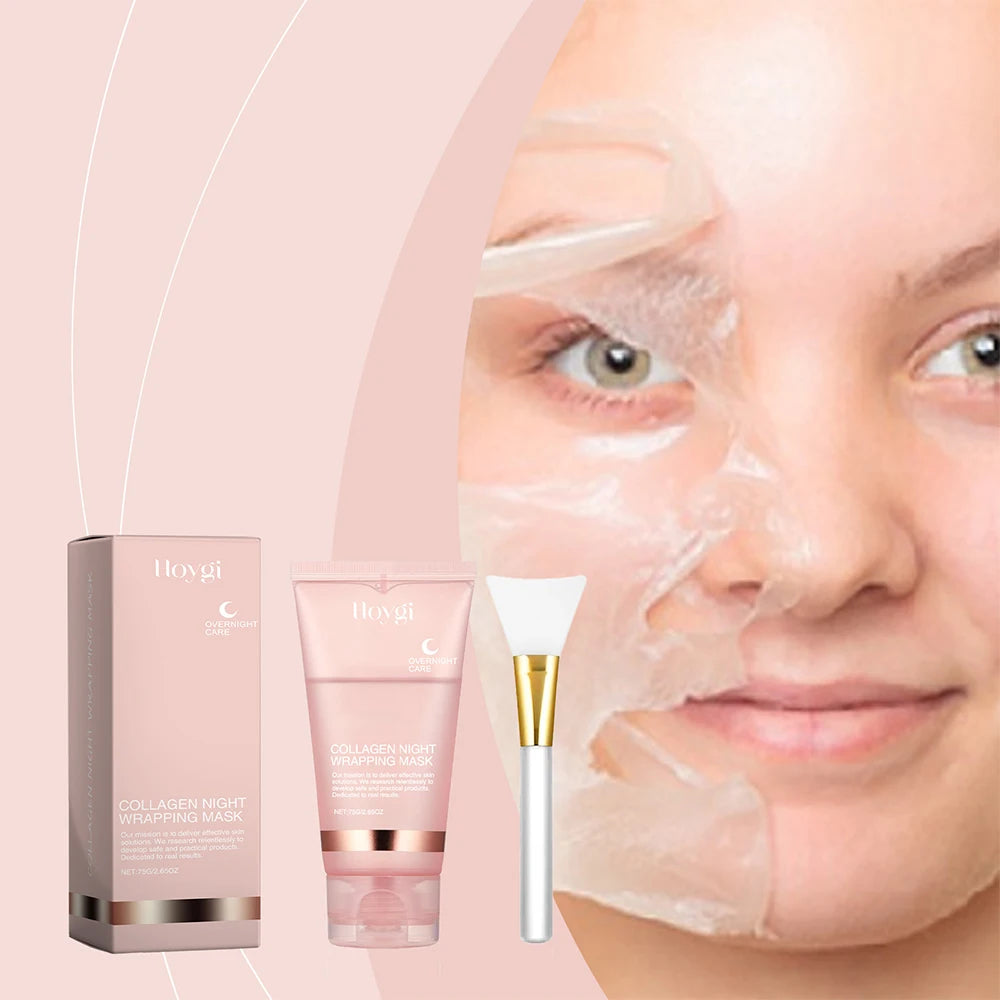 Collagen Night Wrapping Peel off Mask For Moisturizing Brighten Hydrating Smooth Face Firming Skin Rejuvenation Care Mask