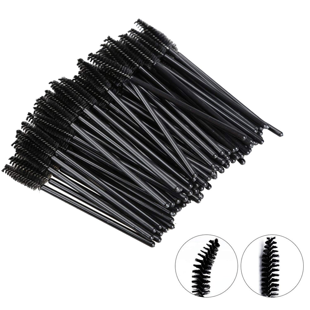 100 Pcs Disposable Eyelash Mascara Brushes for Eye Lashes Extension (Black)