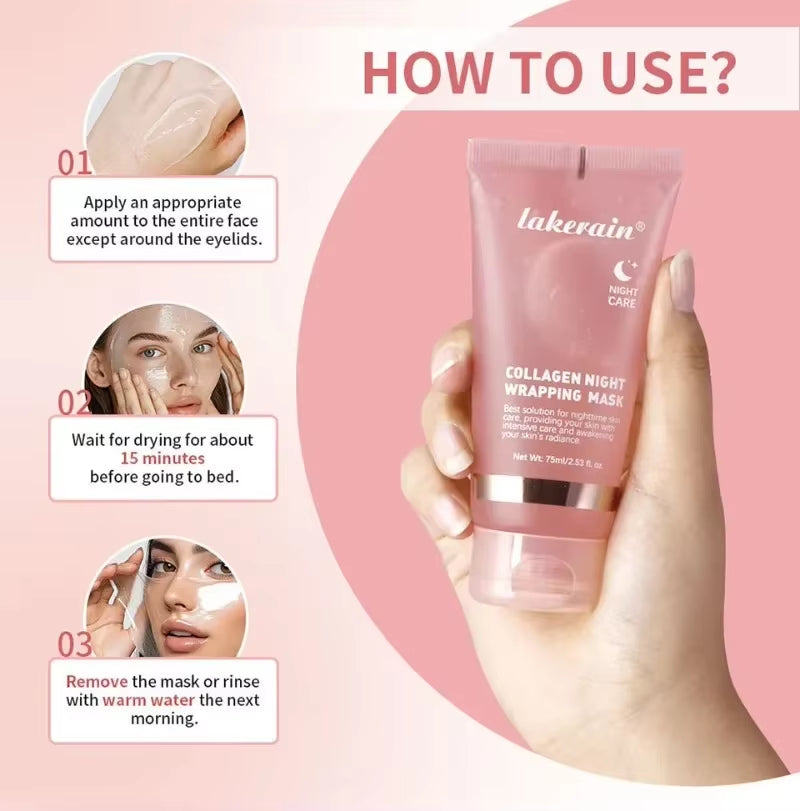 Night Collagen Wrapper Mask Rejuvenation Moisturizing Brightening Korean Face Mask Skin Elasticity Facial Mask 